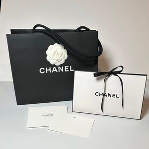 CHANEL | Triangular Gift Box with Camellia Flower Gift Bag and Blank Gift Card